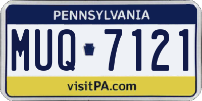 PA license plate MUQ7121
