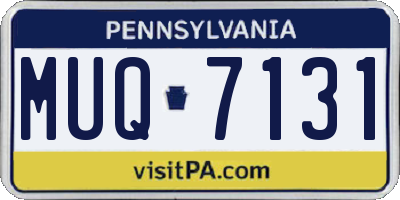 PA license plate MUQ7131