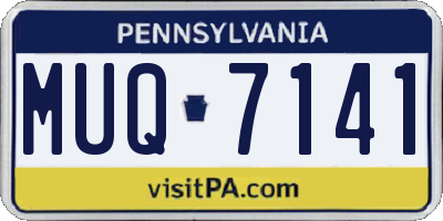 PA license plate MUQ7141