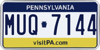PA license plate MUQ7144