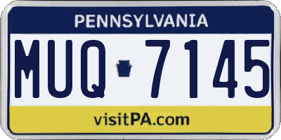 PA license plate MUQ7145