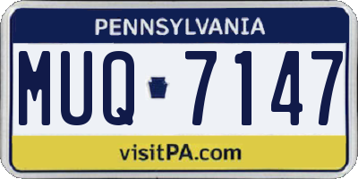PA license plate MUQ7147