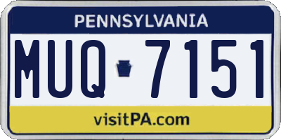 PA license plate MUQ7151