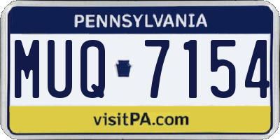 PA license plate MUQ7154