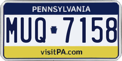 PA license plate MUQ7158
