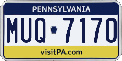 PA license plate MUQ7170
