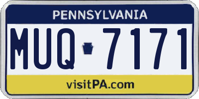 PA license plate MUQ7171