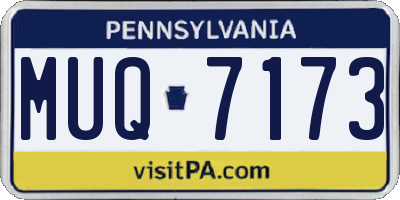 PA license plate MUQ7173