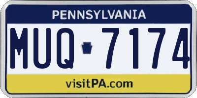 PA license plate MUQ7174