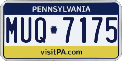 PA license plate MUQ7175