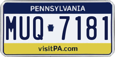 PA license plate MUQ7181