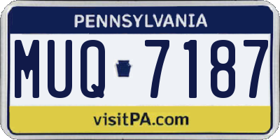 PA license plate MUQ7187