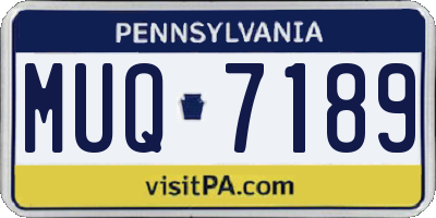 PA license plate MUQ7189