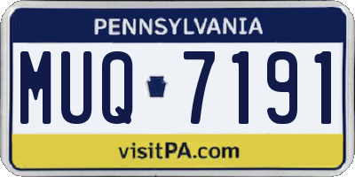 PA license plate MUQ7191