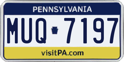 PA license plate MUQ7197