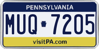 PA license plate MUQ7205