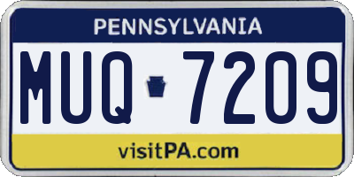 PA license plate MUQ7209