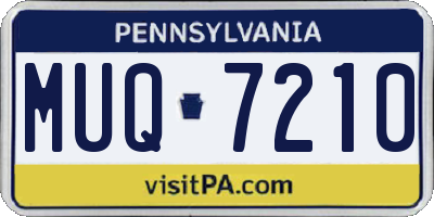 PA license plate MUQ7210