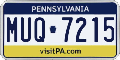 PA license plate MUQ7215