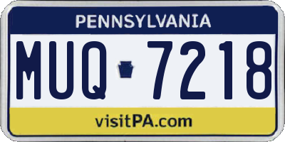 PA license plate MUQ7218