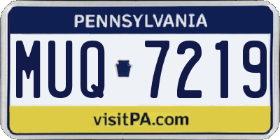 PA license plate MUQ7219