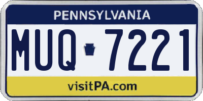 PA license plate MUQ7221