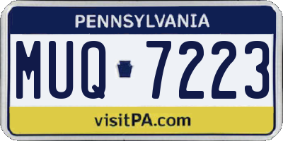 PA license plate MUQ7223