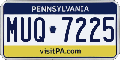 PA license plate MUQ7225
