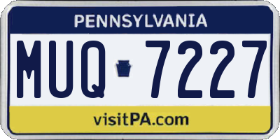 PA license plate MUQ7227