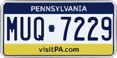 PA license plate MUQ7229