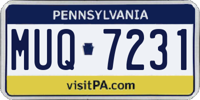 PA license plate MUQ7231