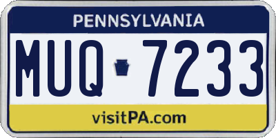 PA license plate MUQ7233