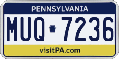 PA license plate MUQ7236