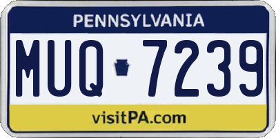 PA license plate MUQ7239