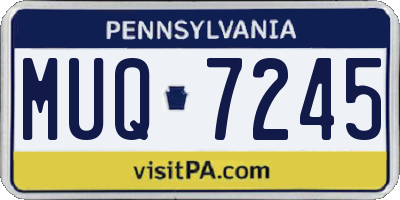 PA license plate MUQ7245