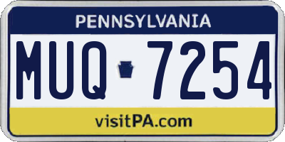 PA license plate MUQ7254