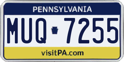 PA license plate MUQ7255