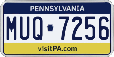 PA license plate MUQ7256