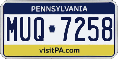 PA license plate MUQ7258
