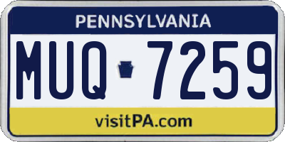 PA license plate MUQ7259
