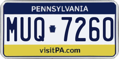PA license plate MUQ7260