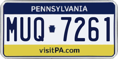 PA license plate MUQ7261