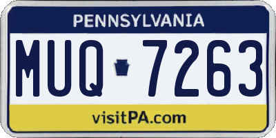 PA license plate MUQ7263