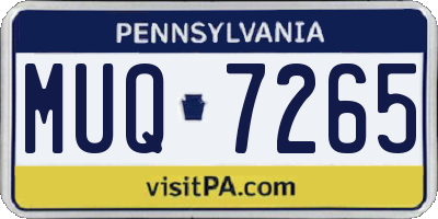 PA license plate MUQ7265