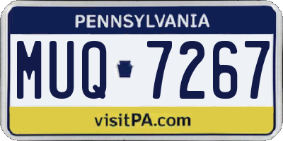 PA license plate MUQ7267
