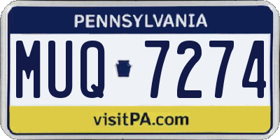 PA license plate MUQ7274