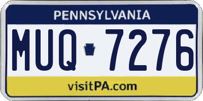 PA license plate MUQ7276