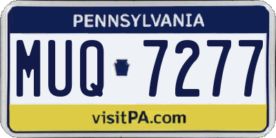 PA license plate MUQ7277