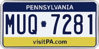 PA license plate MUQ7281