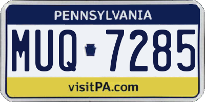 PA license plate MUQ7285